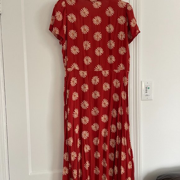 Madewell Daisy Daydream Ruffle Wrap Midi Dress - Size Small - Picture 7 of 7
